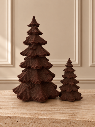KERSTBOMEN SET FLUWEEL | BRUIN