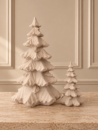 KERSTBOMEN SET FLUWEEL | BEIGE